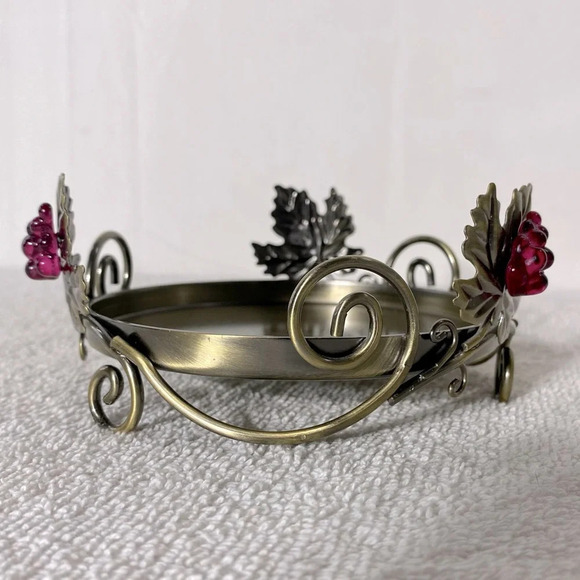 Vintage Party Lite Metal Candle Base Candle Holder Grapevine - Picture 5 of 11